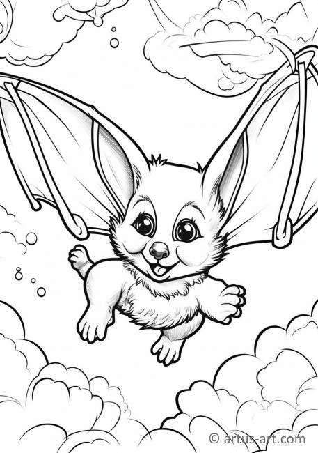 Página para colorir de raposa voadora para crianças